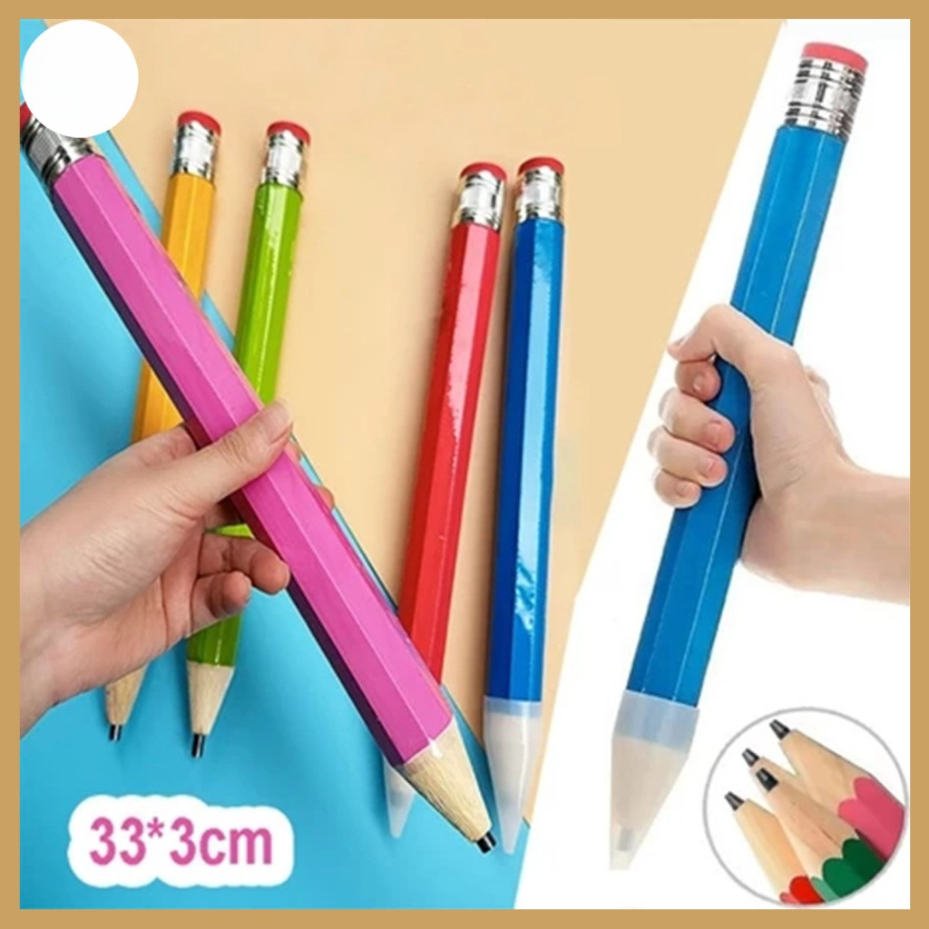 

33 CM Pensil Jumbo Besar Mainan Pencil Pensil Jumbo Hiasan Photo Kado Alat Tulis Anak-anak
