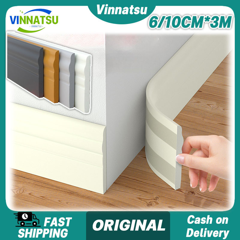 Vinnatsu 6/10CM X 3M Walpaper List Stiker Dinding Panjang Wallpaper Foam List Foam 3D PVC Stiker Ker