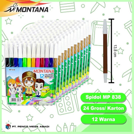 

TSN Spidol Set 12 Montana MP-838 Coloring Markers Montana Set 12 / Spidol 12 Warna Spidol set murah