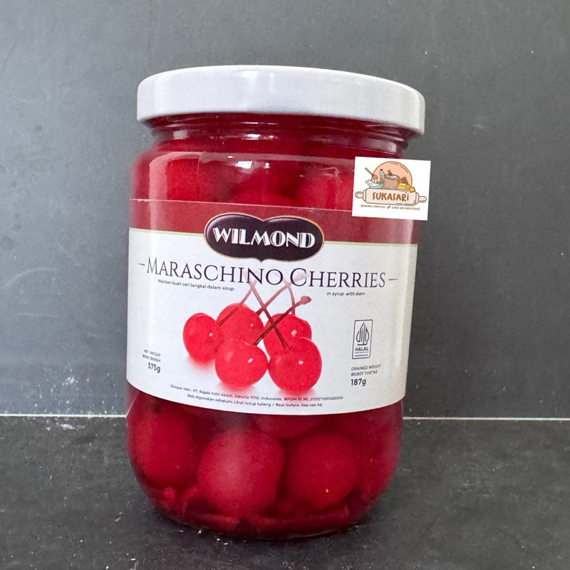 

Wilmond Maraschino Cherries 375 gr Buah cherry merah tangkai