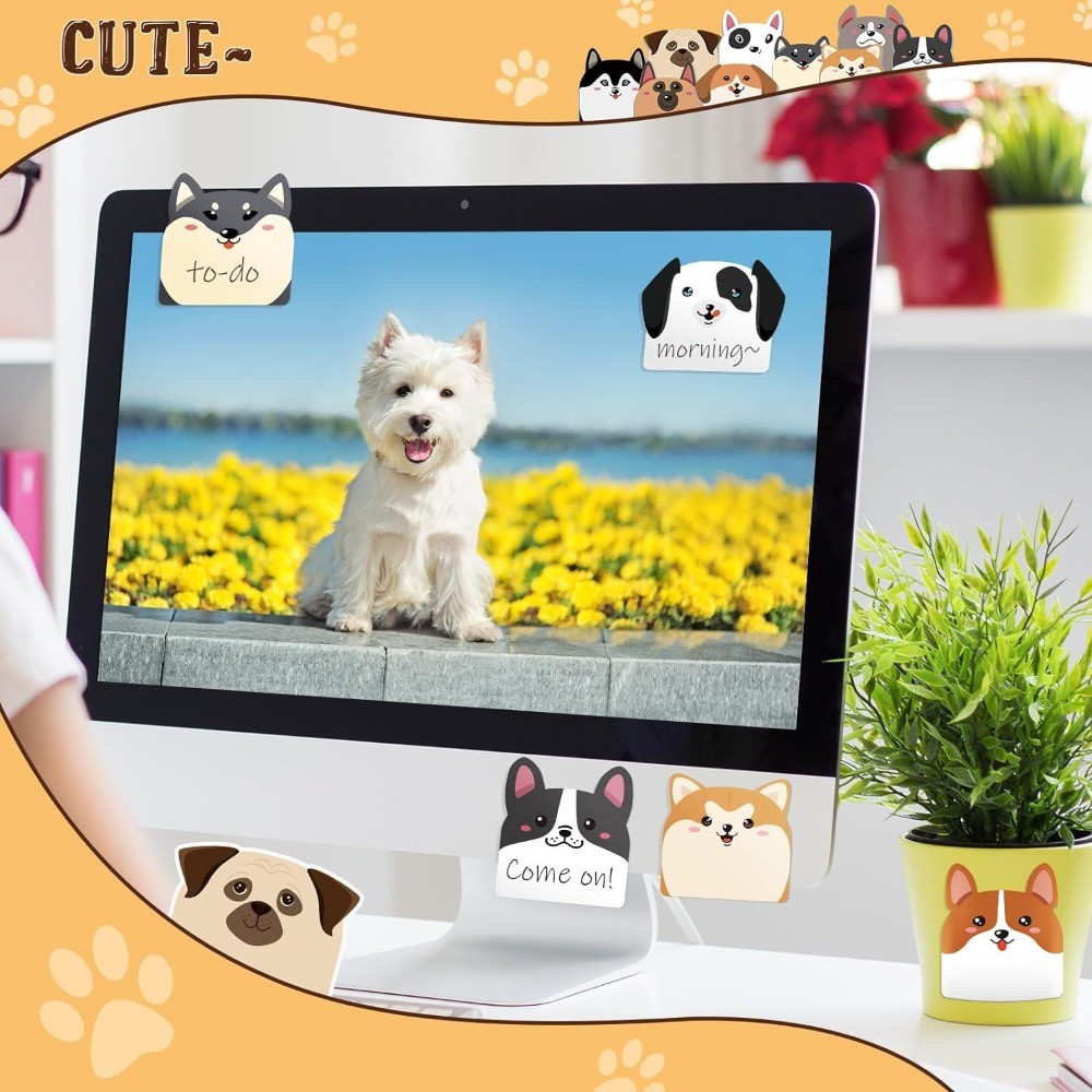 

12pcs Notebooks Kitty Animal Memo Pad Meow Creative Cat Sticky Note Cartoon Posted Dog Message Paper School Supplies