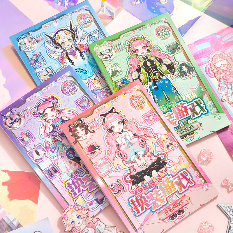 

Princess Dress Up Sticker Book DIY Girly Wardrobe Sticker Sheets for Girls Party Favor Gifts Handbooks Waterproof Stickers