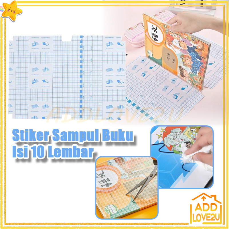 

Stiker Buku PVC Film Isi 10 Lembar Tahan Air/Sampul Buku Stiker/Adhesive Book Cover