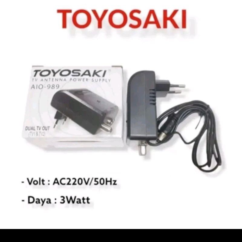 TOYOSAKI POWER SUPPLY ANTENA TV DIGITAL AIO-989/ADAPTOR  ANTENA TOYOSAKI AIO-989
