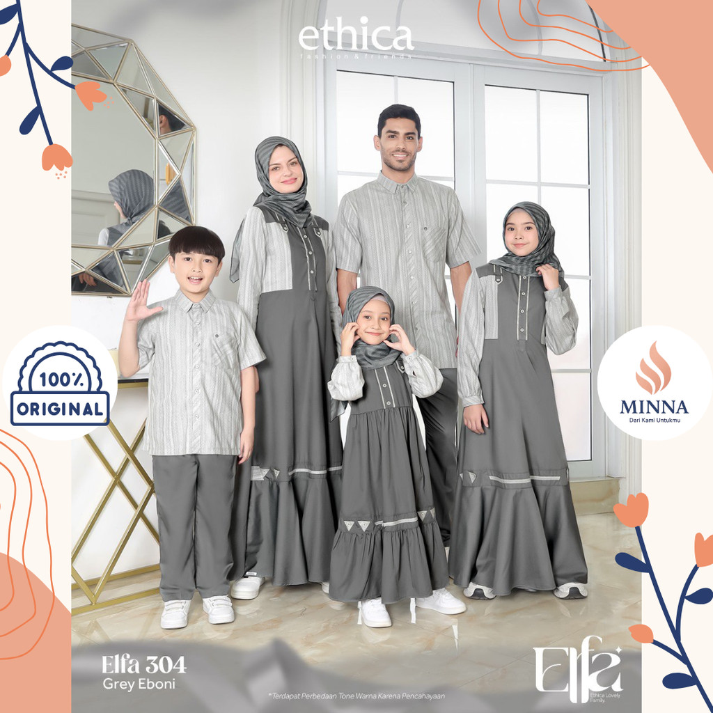 Ethica Sarimbit Keluarga Elfa 304 Grey Eboni