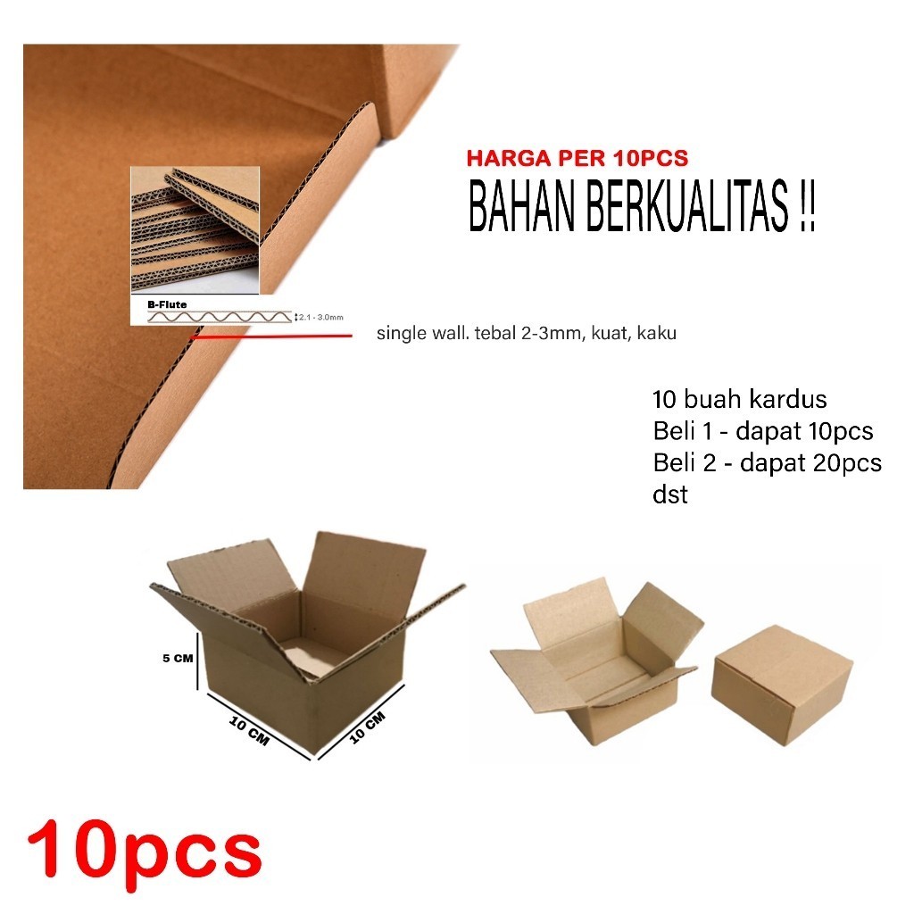 

(EP) kardus packing box coklat 10x10x5
