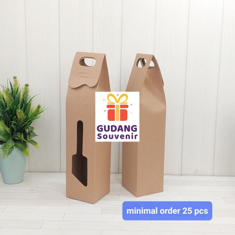 

25 Pcs, Box Kraft 7x30 cm, Box Kemasan Botol/ Tumbler, Kraft Oval harga murah