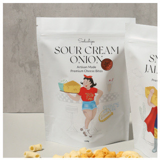 

Sour Cream Onion Cheese Bites 140g - healthy snack by Sodachips (no MSG)