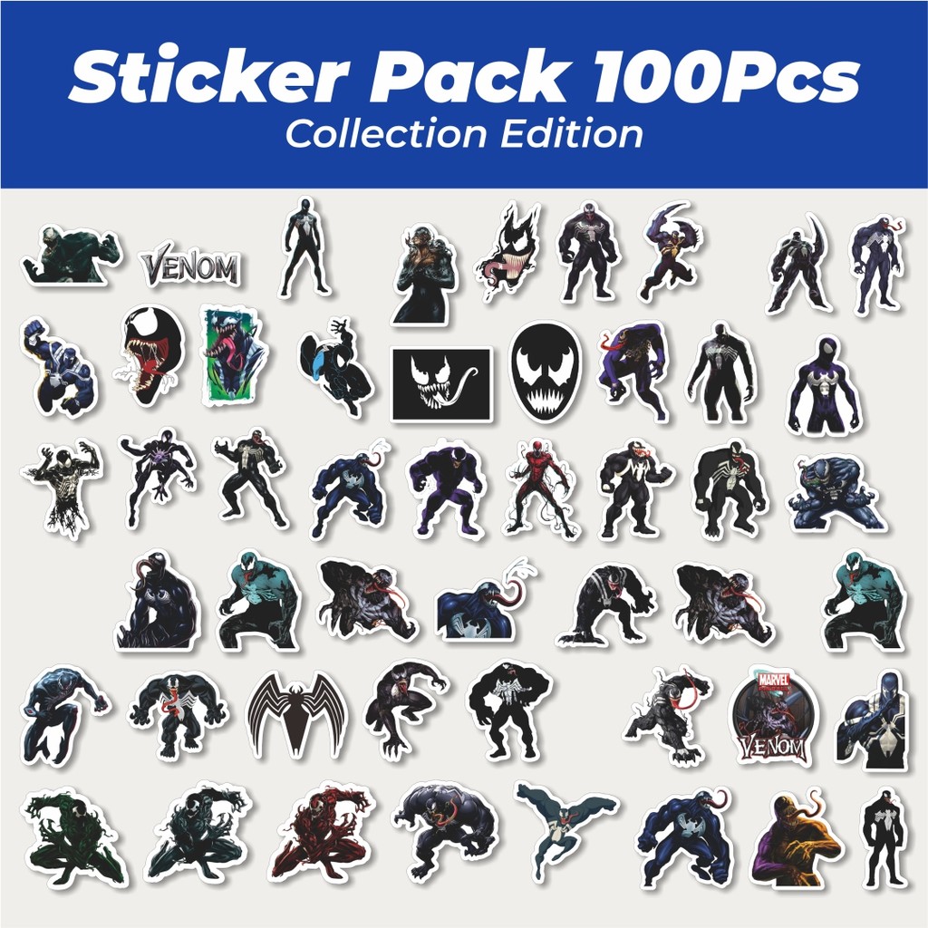 

Hot Stiker Marvel Series Venom Character Mix Lucu Anti Air Stikers Berperekat Waterproof Sticker Decal Buat Motor Helm Buku Journal Koper Casing HP Laptop Botol Minum
