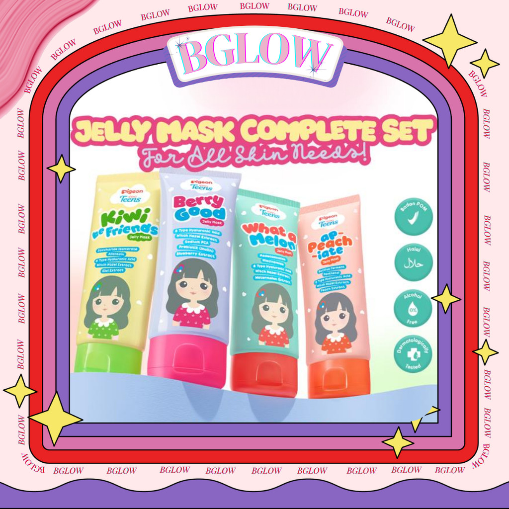 PIGEON TEENS JELLY MASK COMPLETE 60ML FOR ALL SKIN NEEDS | KIWI | PEACH | BERRY | MELON  Skincare Re