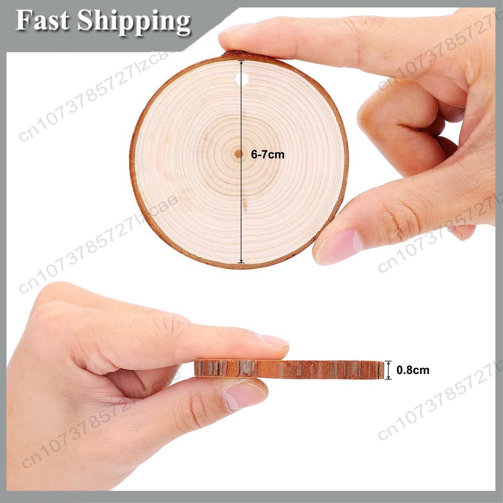 

-A99Z 30 Pcs 2.4-2.8 Inch Natural Wood Slices Craft Wood Kit With Hemp Rope For Arts And Crafts Christmas Ornaments DIY Crafts