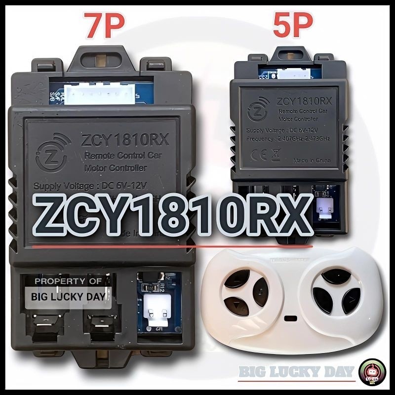 TESSHOP REMOT RECEIVER ZCY1810RX / JR1810RX 7PIN / 5PIN 6V - 12V MOBILAN AKI ANAK REMOTE CONTROL IC 