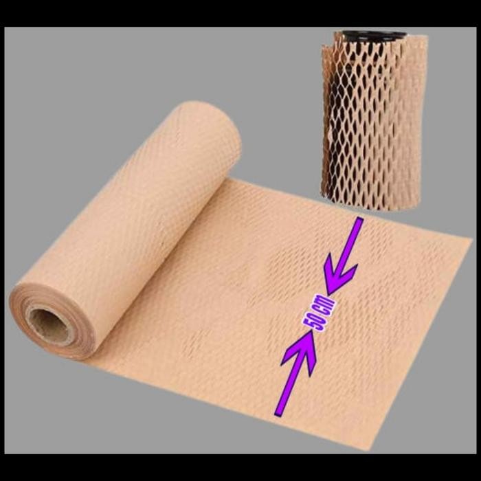 

TERBARU!! Kertas Honeycomb Paper Wrap Natural Brown Eco Friendly - 50cm X 5 Meter