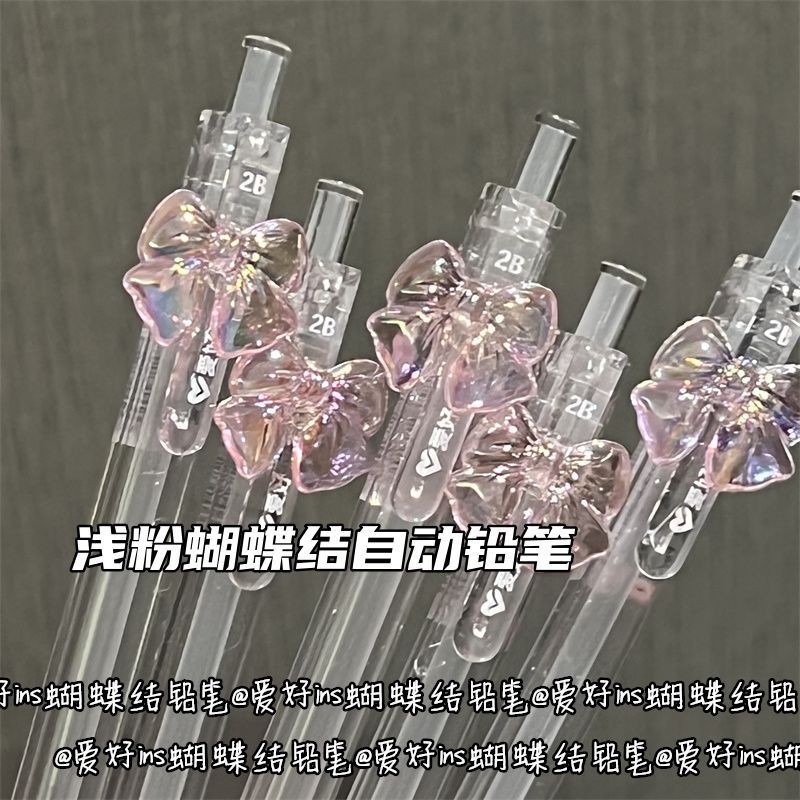 

Kawaii Transparent Color Bowknot Mechanical Pencil 0.5/0.7mm 2B Refill Cute Automatic Pencils School Office Supplies Stationery