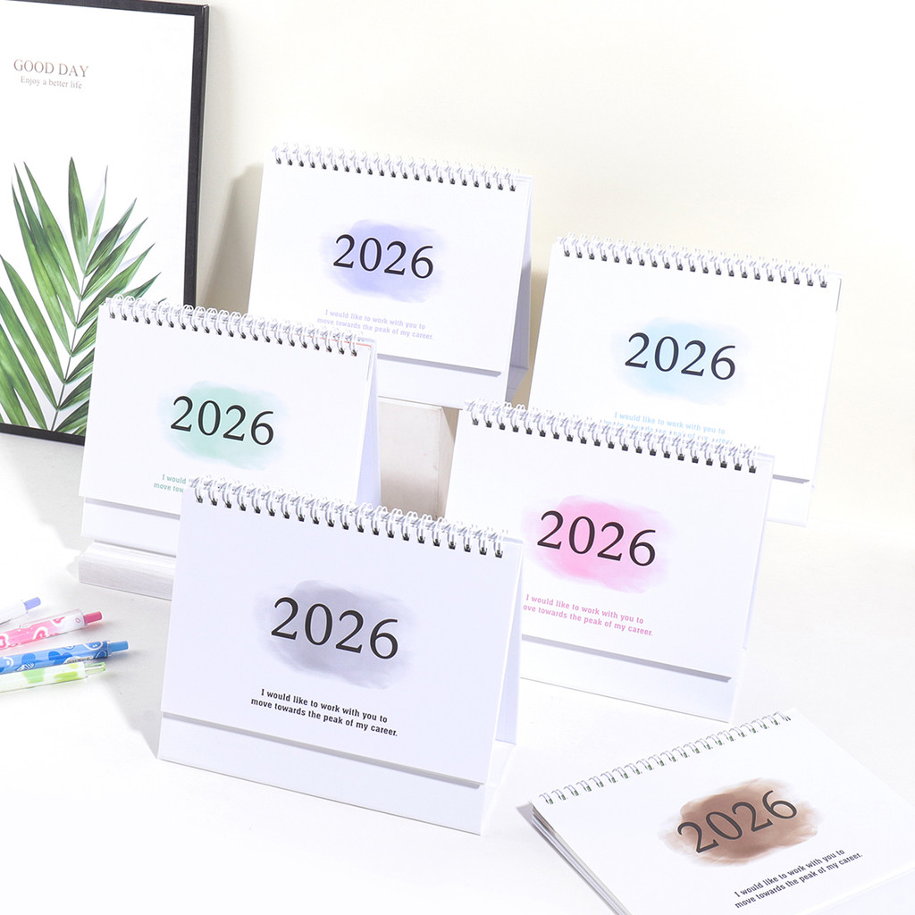 

1 pc New 2026 Monthly Desk Calendar, Portable Foldable, Back writing Memo, School & Office Desktop Decoration, Home Essentials
