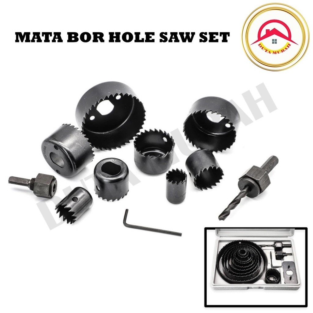 Mata Bor Hole Saw Kit 16 pcs Hole Saw Kit Set 16Pcs Mata Bor Pelubang Kayu PVC Hidroponik