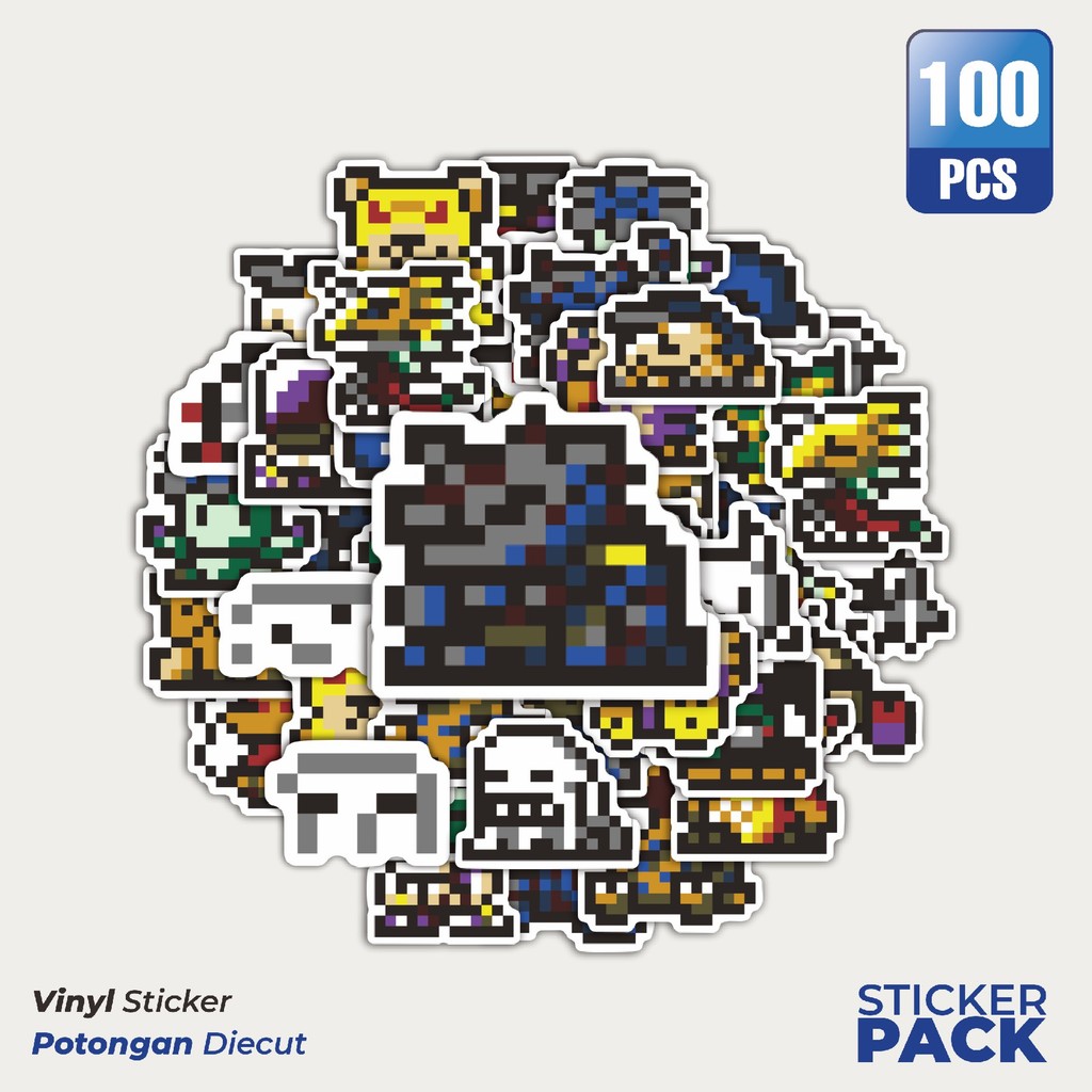 

Super Hemat! 100 PCS Stiker Pixel Digimon V16 Waterproof Aesthetic- Untuk Laptop, Motor, dan Helm - Paper Stationery Pack