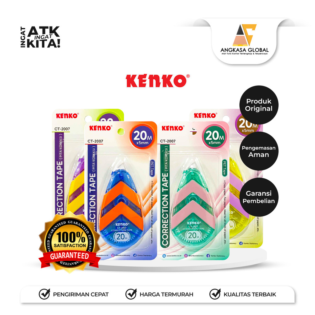 

KENKO PITA KOREKSI/ CORRECTION TAPE CT-2007 [20M x 5mm] (1PC)