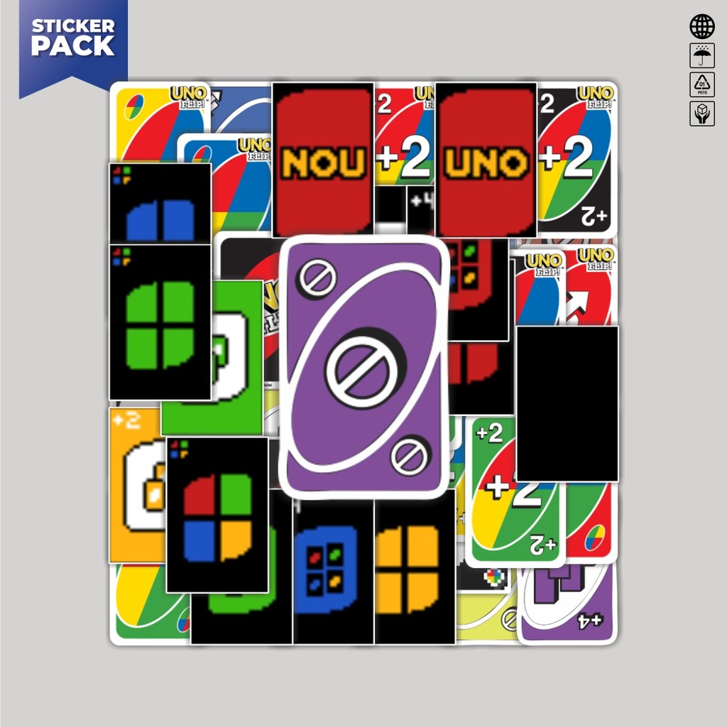 

[100PCS]Stiker Pack Stiker Game Kartu UNO V8 Aesthetic Vinyl Anti Air Dekorasi Sticker Laptop Buku Journal Koper Helm Casing HP Gitar Helm Skateboard