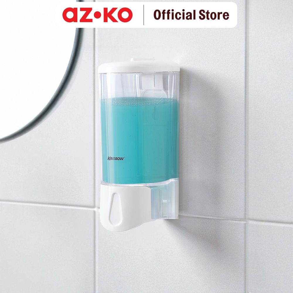 AZKO Krisbow 500 ml Dispenser Sabun Cair Sbd-069 - Putih Botol Sabun Soap Pump Wadah Liquid Soap Sab