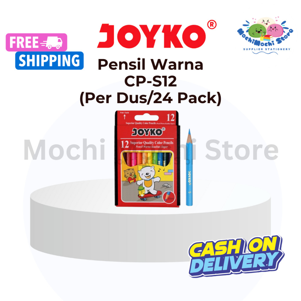 

PER DUS/24 PACK Pensil Warna Joyko Pendek CP-S12 | 12 Warna | Colour Pencil Mini Short | Pensil Warna Mini Short | Coloring Pencil | Pensil Warna Pendek | Color Pencils Hexagonal Grip