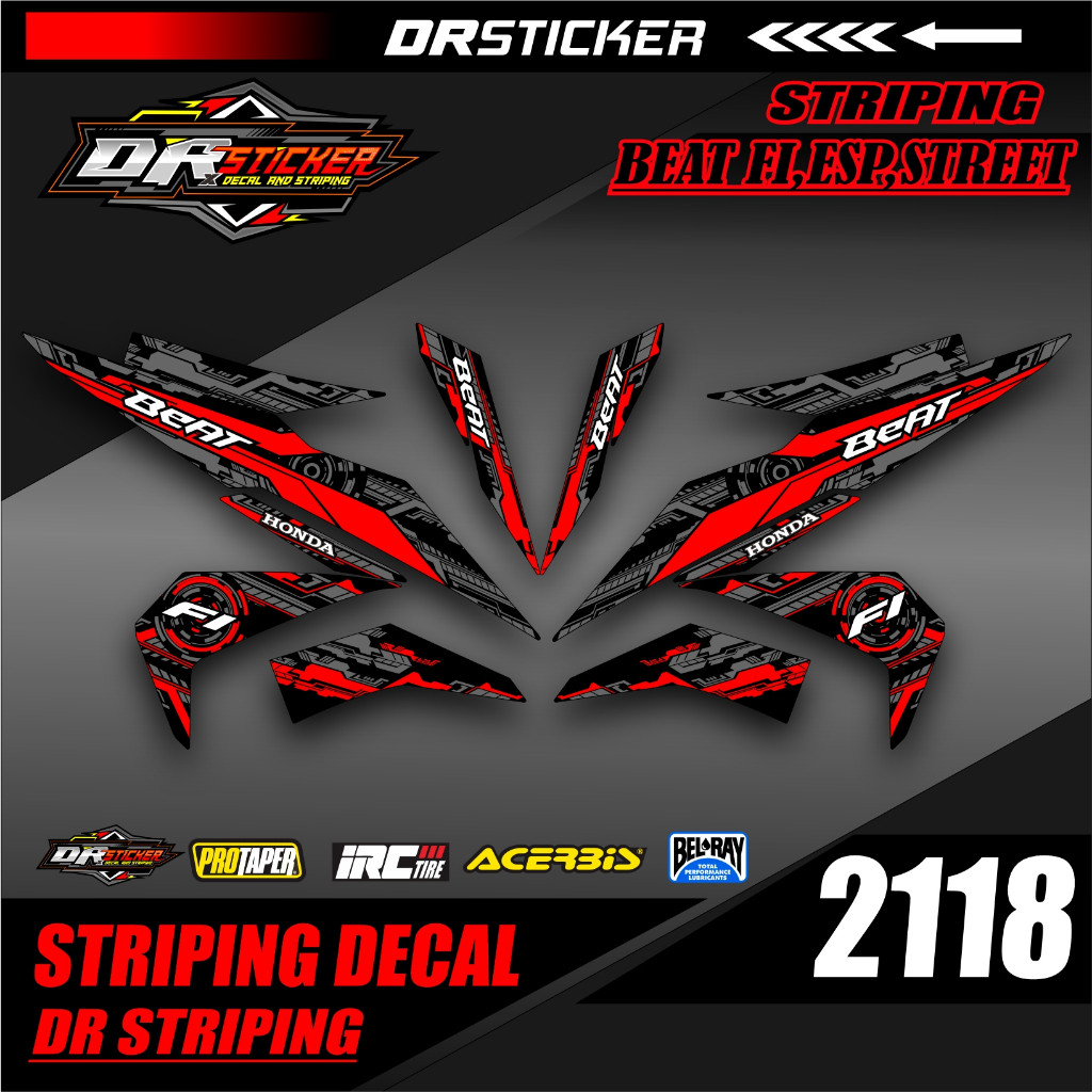 2118 Sticker Striping Semifull Beat Fi 2017-2019 Esp Striping Beat Esp,Fi Street 2017 2018 2019