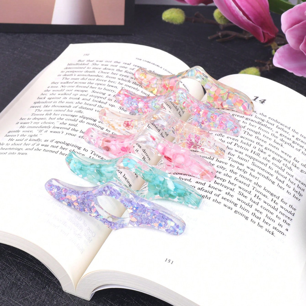 

1 resin color thumb bookmark, personalized finger bookmark and portable reading aid support bookmark for gifts