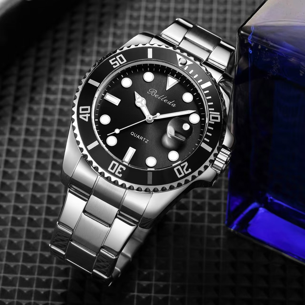 CC WATCH Jam Tangan Pria Belleda 9479-2 Rantai tanggal Aktif Anti Air 3 Atm