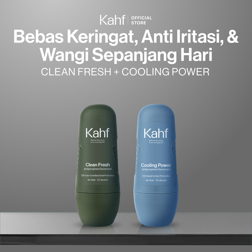 [BEBAS PILIH VARIAN PAKET 2IN1 MIX DEODORANT] Twin Pack Kahf Deodorant Roll On Antiperspirant 45 ml 