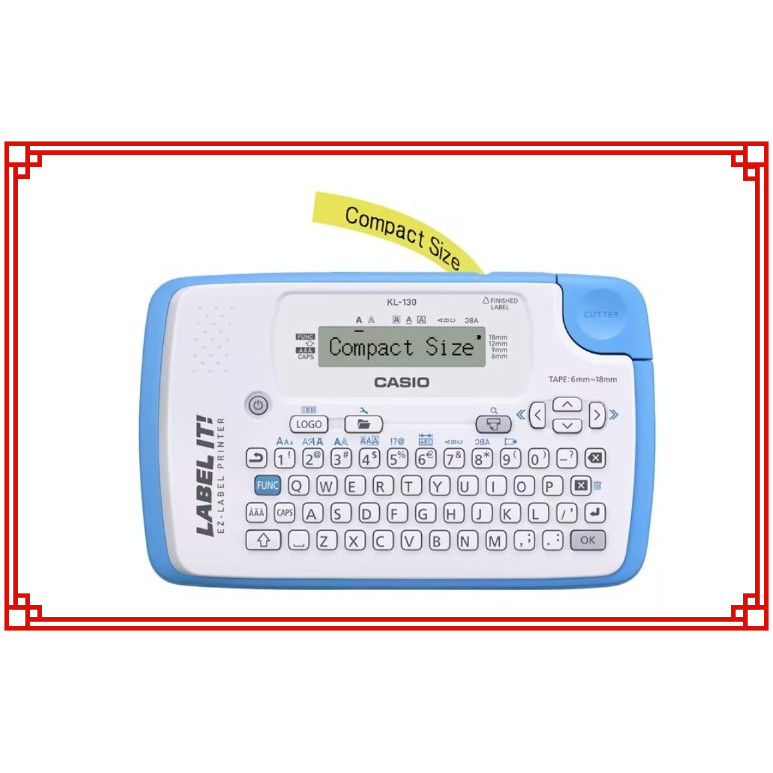 

Casio KL-130 Label Printer QWERTY Kompak Cetak 3 Baris, 8 Font, Barcode, Cetak Preview, Baterai/AC