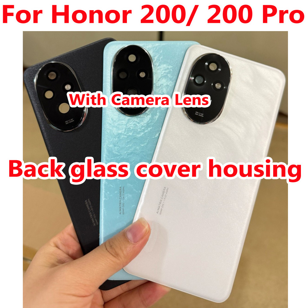 Quality A+++ Back Glass Battery Cover Housing For 6.7" Honor 200 ELI-AN00 Camera Frame Lens 6.78" Fo