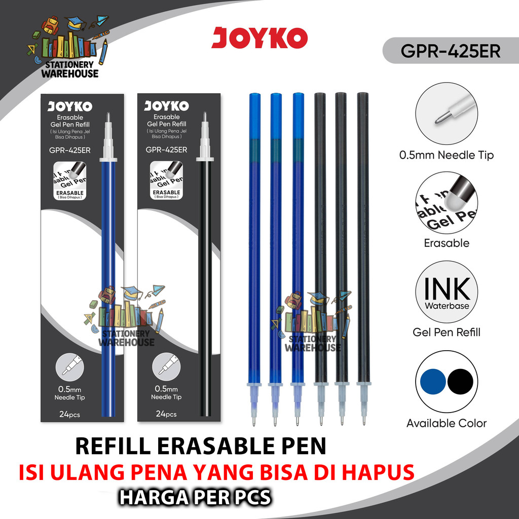 

Erasable Gel Pen Refill JOYKO Isi Ulang Pen Isi Pulpen Bisa Dihapus GPR-425ER 0.5 mm 1 PCS