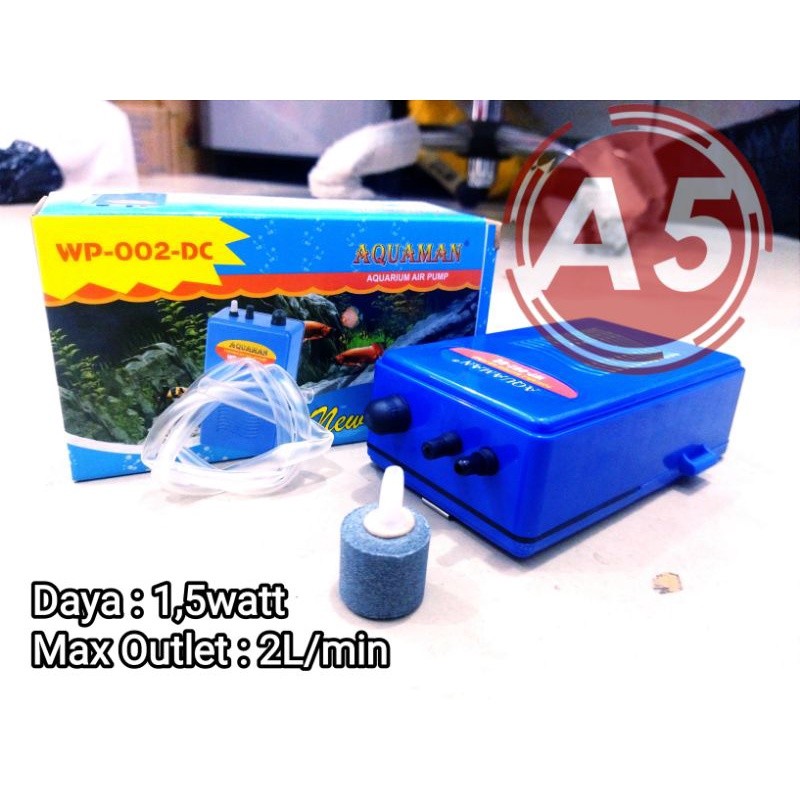 Pompa Udara Airpump Baterai  DC AQUAMAN WP 002