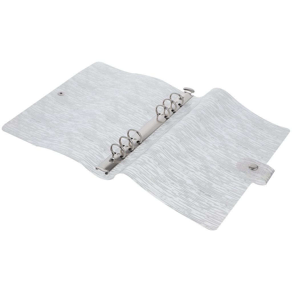

Binder Cover Refillable Soft Small with Plastic Sleeves Discreet Binders Manager Loose Leaf Notebook White Document Bag