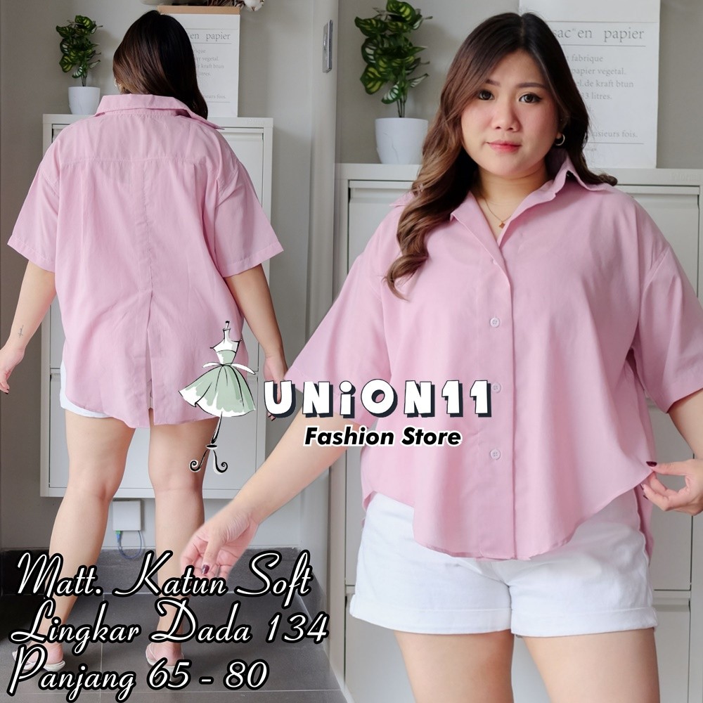 [𝗗𝘆𝗻𝗮𝗿𝗮]  KEMEJA JUMBO XXXXL WANITA LD 130 /  ATASAN JUMBO WANITA LD 130 / KEMEJA WANITA JUMBO LD 13
