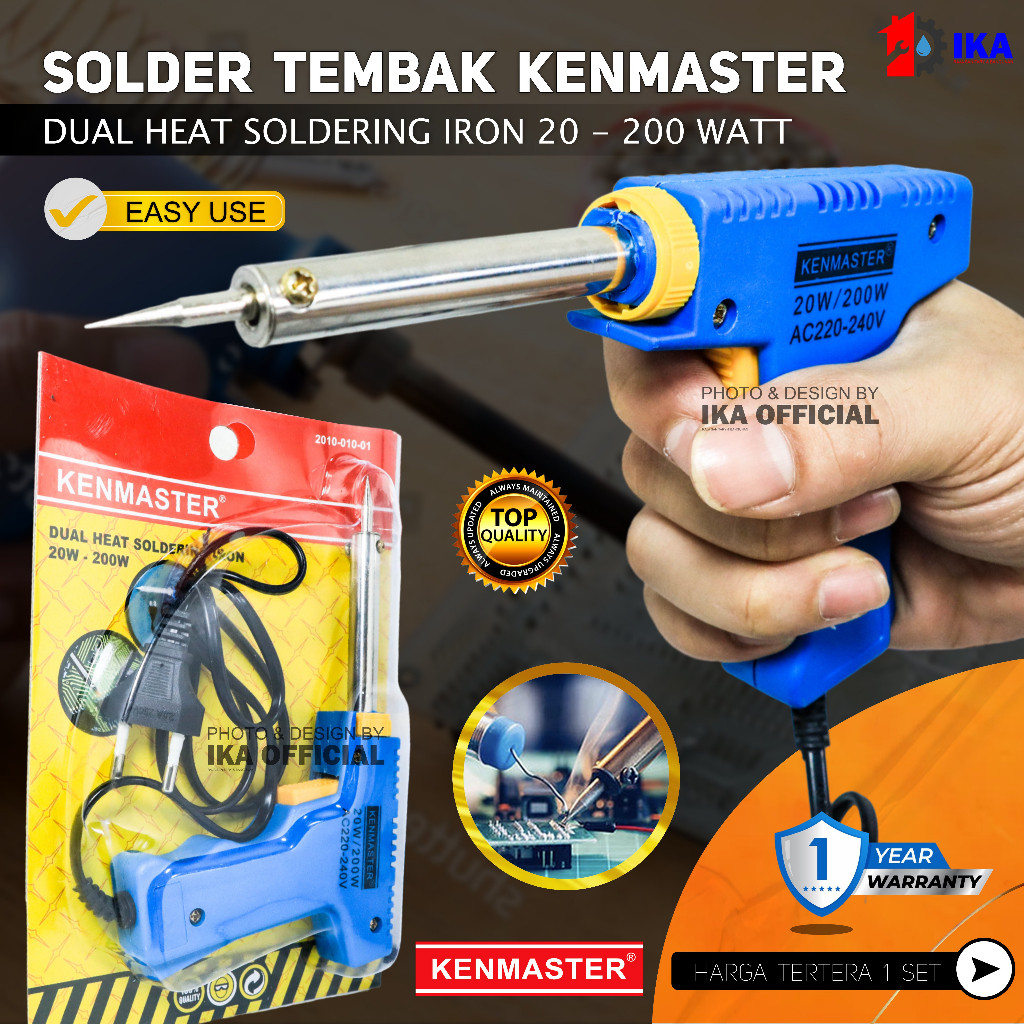 Kenmaster Dual Heat Soldering Iron - Alat Solder Pistol Tembak 20V-200W Termurah Berkualitas Kenmast