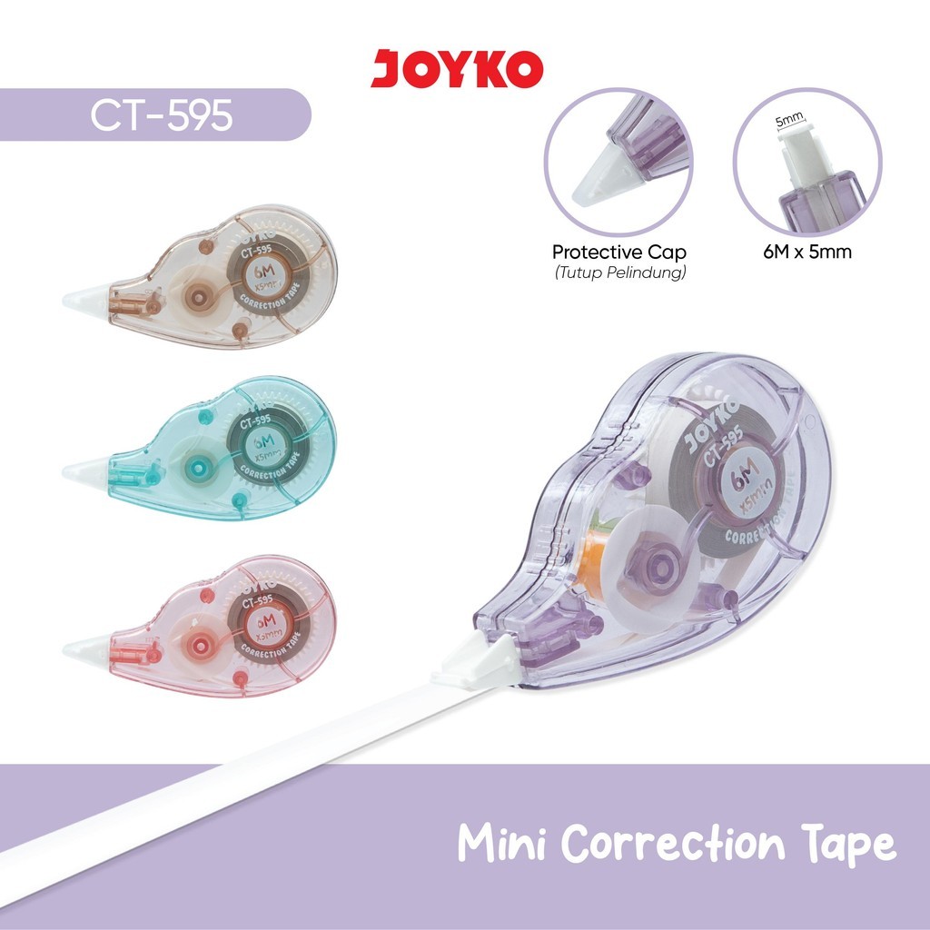 

(1pc) JOYKO Pita Koreksi Mini Correction Tape CT-595 6Meter