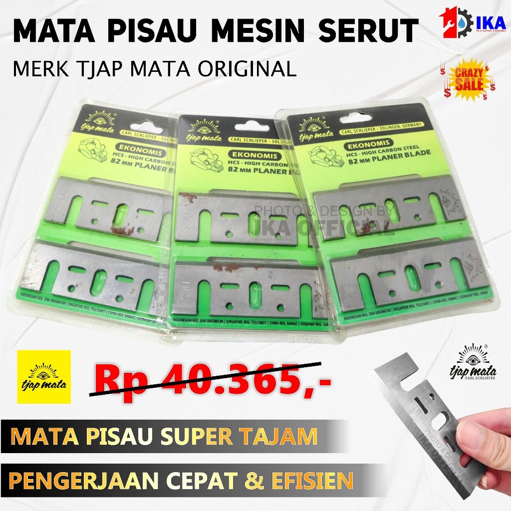 Mata Pisau Serut Ekonomis 82 mm / Planer Blade HCS Tjap Mata / Mata Pisau Serut Ekonomis / Planer Bl