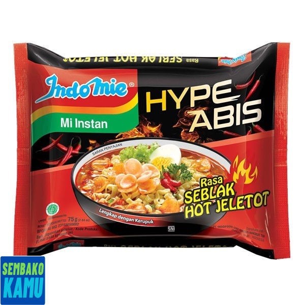 

Indomie Mie Kuah Instant Rasa Seblak Hot Jeletot 75 gr