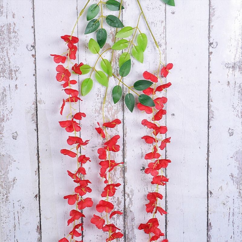 Juntai Wisteria Jumbo Gantung Daun Rambat Plastik- Bunga Lavender Artificial Wisteria Tanaman Import