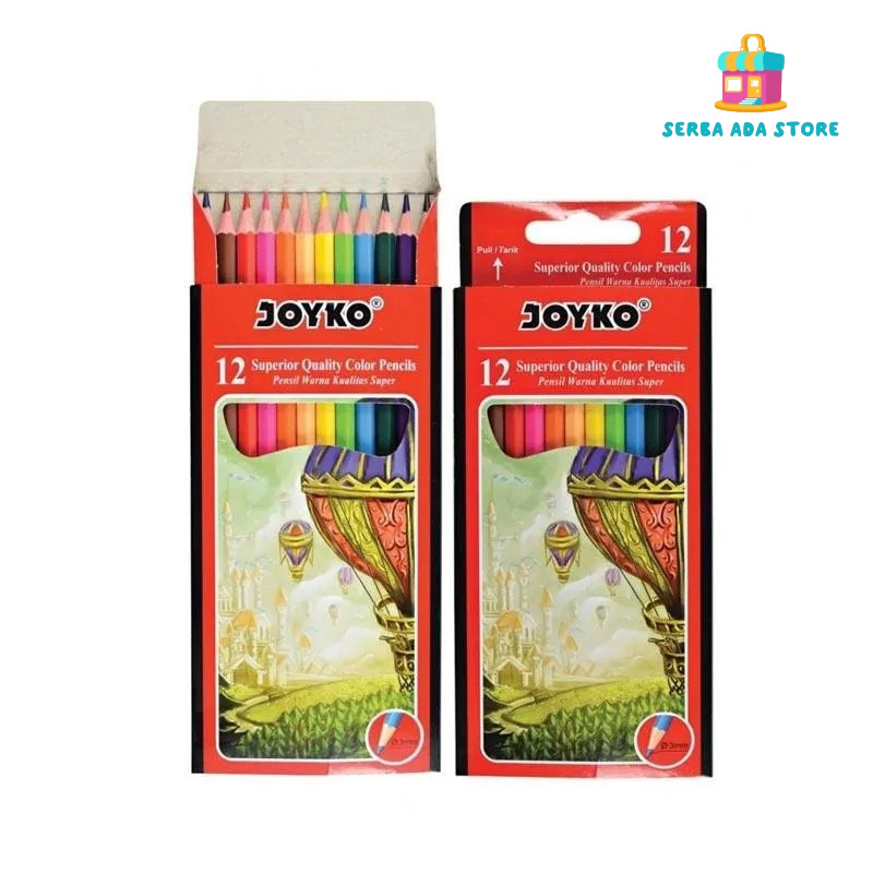 

1 Set Pensil Warna Joyko CP100 12 Warna Panjang Colour Pencil CP-100 - SAS88