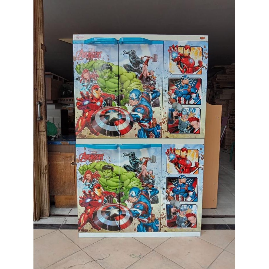 Lemari Pakaian Anak Lemari Plastik 3 Pintu NAIBA Premium Karakter