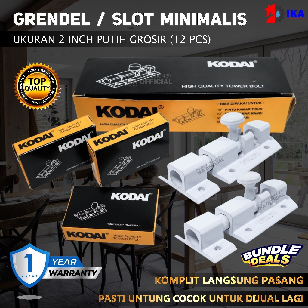 (12 pcs) GROSIR Grendel 2" Slot Gembok Pengunci Pintu Rumah Kuat Anti Karat Dan Awet / Termurah Gros