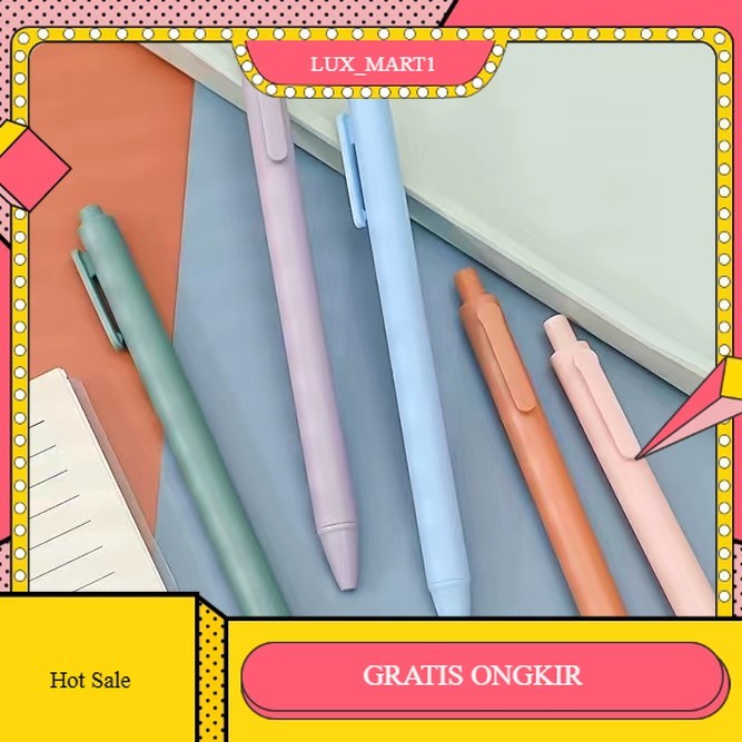 

【LUX_M1】FLASH SALE!! Pulpen Gel Macron Gelpen 0.5mm Tinta Hitam
