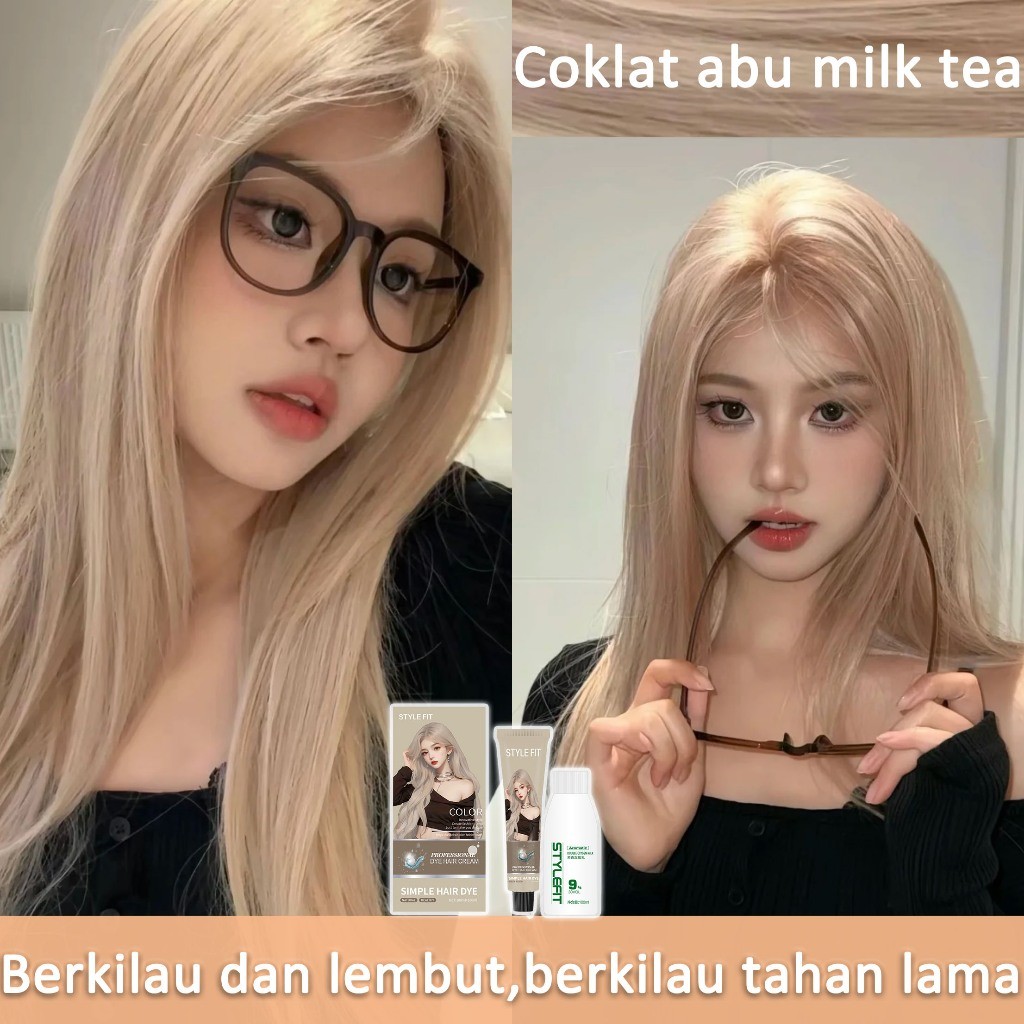【Universal untuk Semua Kulit】STYLE FIT Cat rambut teh susu Coklat muda 200ML Elegan dan Serba Cocok（