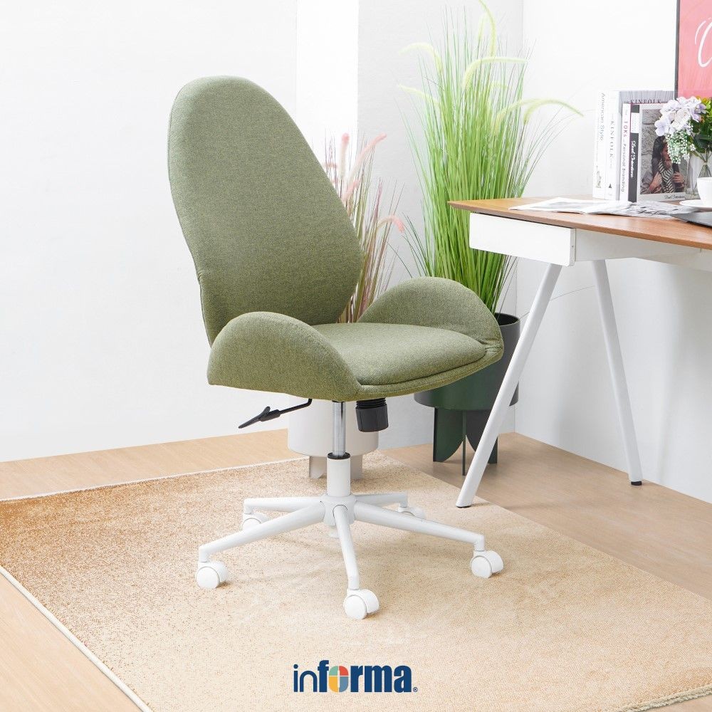 Informa Zarina Kursi Kantor - Hijau Tempat Duduk Kerja Dengan Roda Office Chair Kursi Staff Karyawan