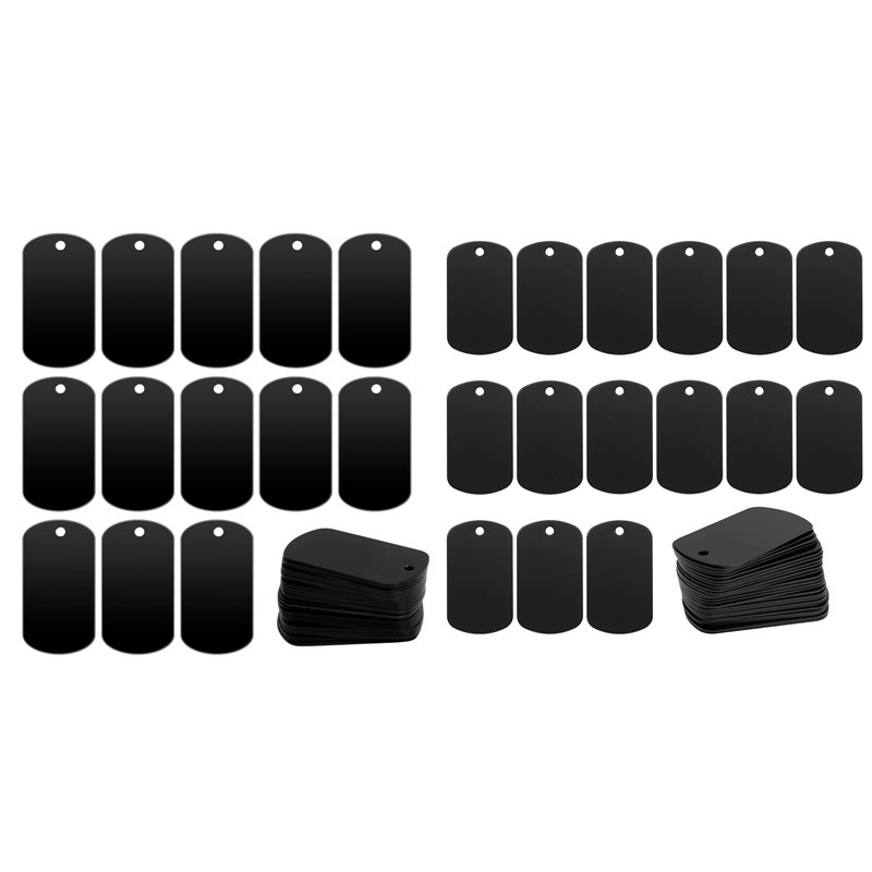 

50 Pcs Metal Stamping Blanks Black For Stamping, Engraving Blanks Aluminum Stamping Blanks Keychain Blank Dog Tag Easy Install