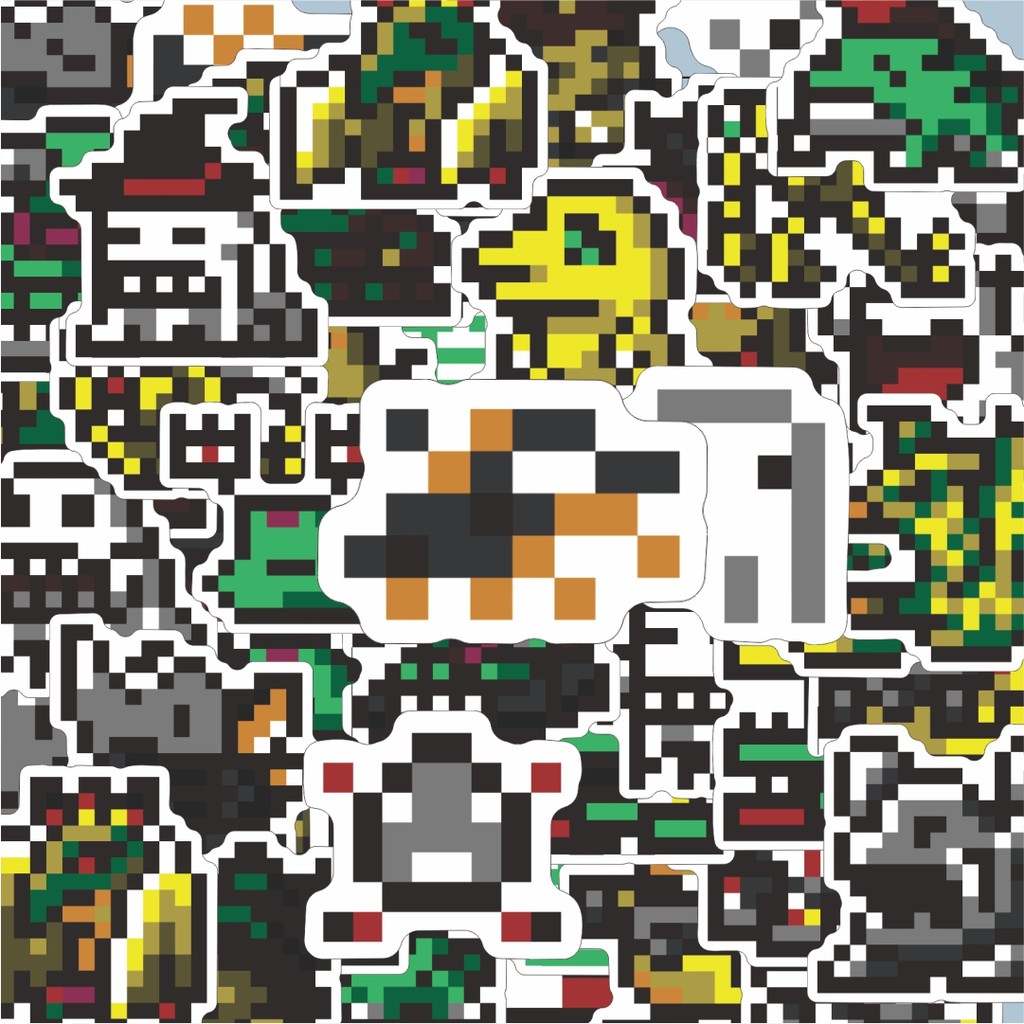 

100PCS Lucu Stiker Pixel Digimon V32 Stiker Aesthetic Stiker Anti Air Stikers Berperekat Waterproof sticker decal buat Motor Helm Buku Journal Koper Casing HP Laptop Botol Minum Hadiah anak