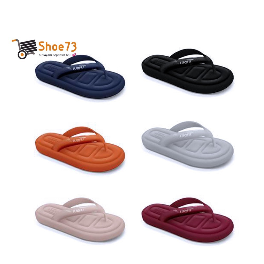 

PROMO LUOFU E 7196 - BW6W SIZE 36-40 ORIGINAL l Sandal jepit jelly wanita l Sendal jepit cewek impor