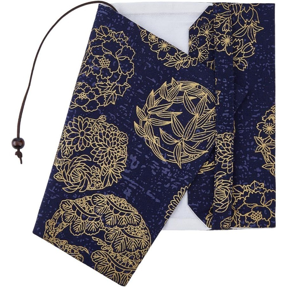 

Cloth Book Protector A5 Paperback Book Cover Protector Black Rectangle Scrapbook Cover with Flower Pattern Fabric Book Sleeve